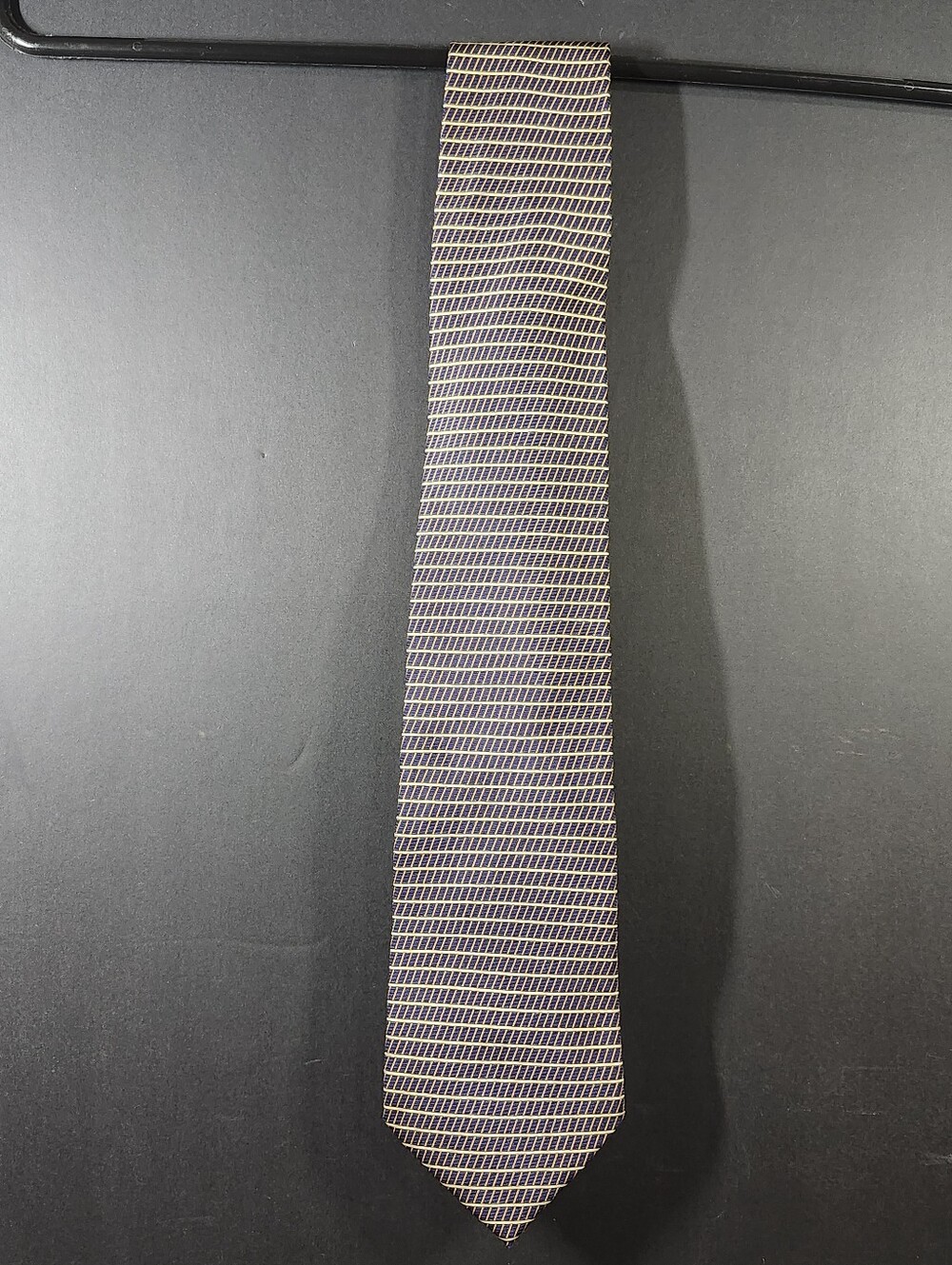 Classic Geometric Purple and Gold Necktie